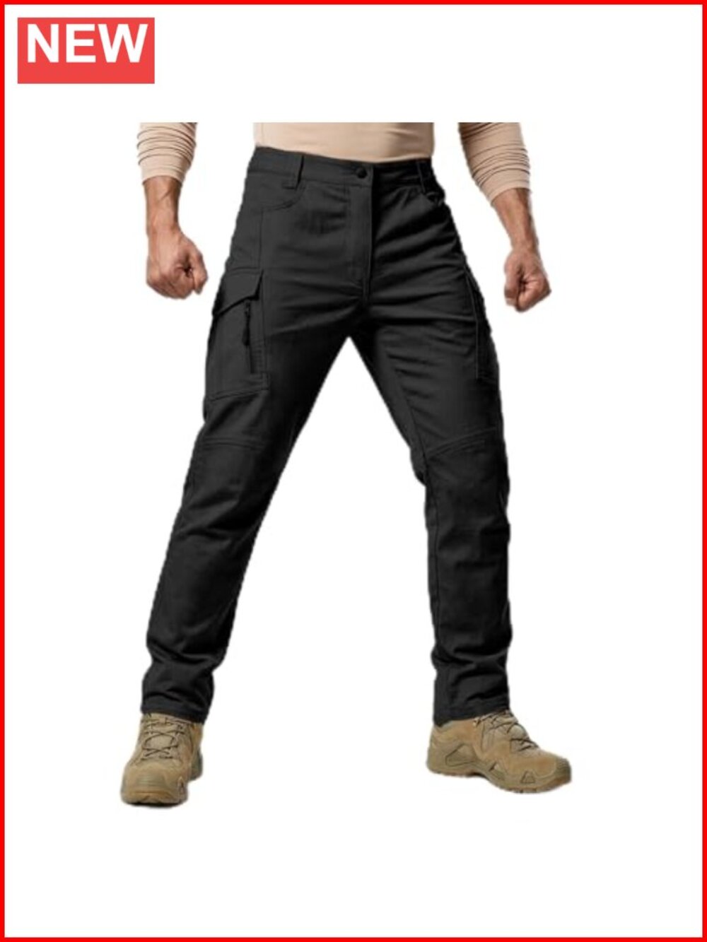 Men's Tactical Cargo Pants Water Resistant Ripstop Outdoor Hiking Work